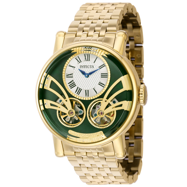 INVICTA Men's Akula Classic Automatic 44mm Double Barrel Watch Gold Green