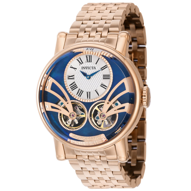 INVICTA Men's Akula Classic Automatic 44mm Double Barrel Watch Rose Gold Blue