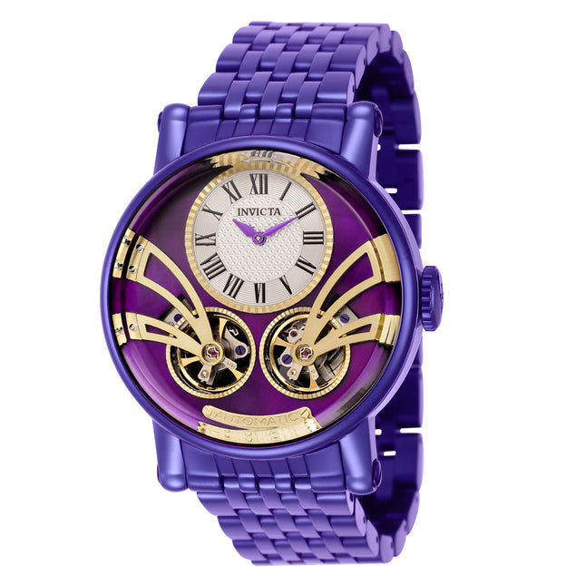 INVICTA Men's Akula Classic Automatic 44mm Double Barrel Watch Purple Gold