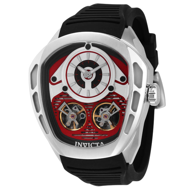 INVICTA Men's Akula Turbo Automatic 48mm Double Barrel Watch Silver / Red