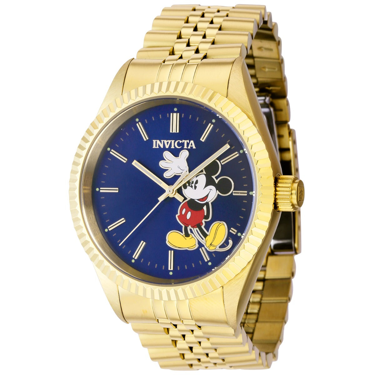 INVICTA Men's Disney Classic Mickey Mouse Ltd Edition 43mm Jubilee Bracelet Watch Gold / Blue