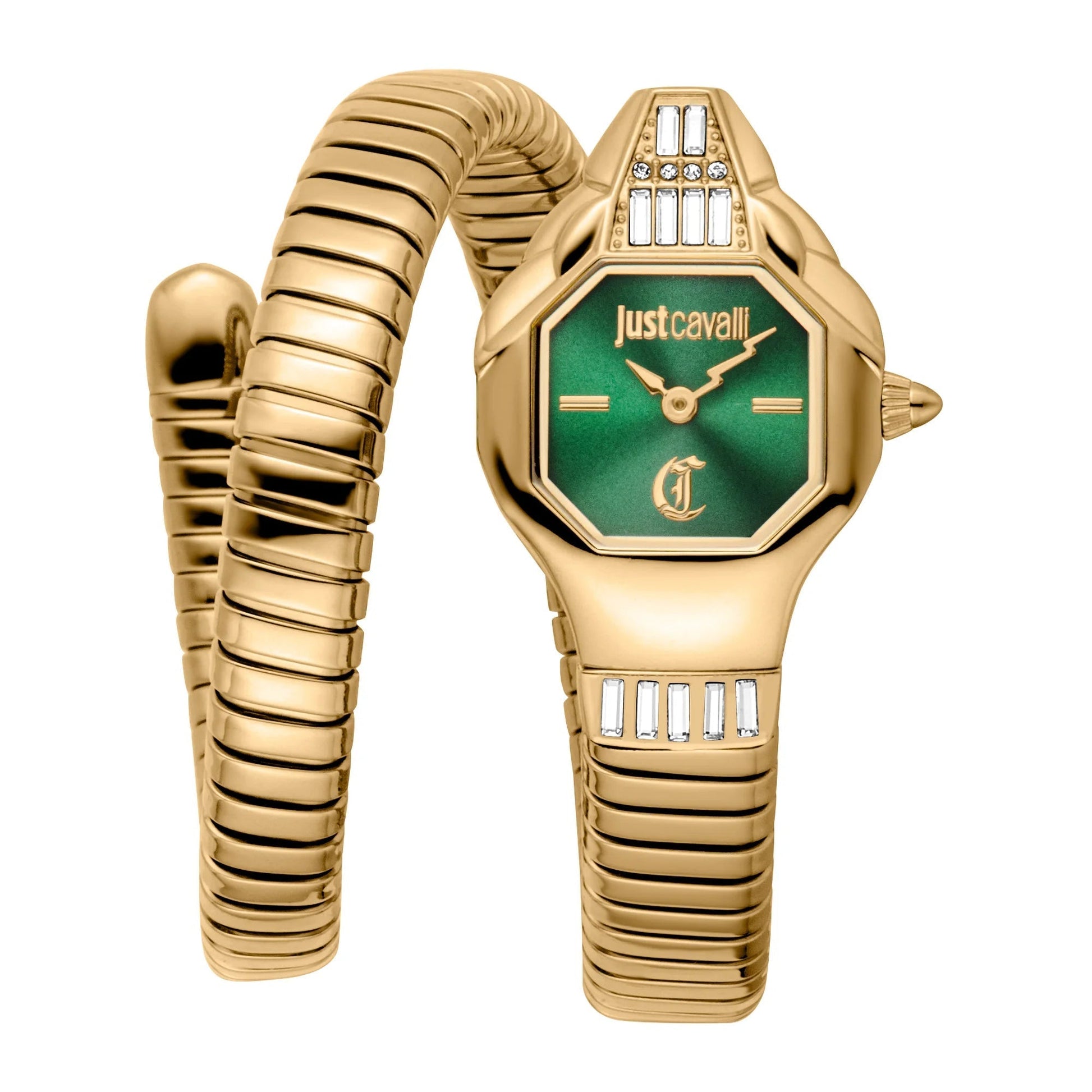 Just Cavalli Signature Snake Brillante Snake Yellow Gold Green image 0