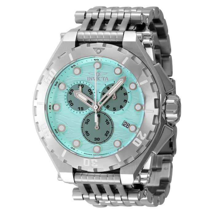 INVICTA Men's Reserve MP Chronograph 52mm Watch Silver / Turquoise
