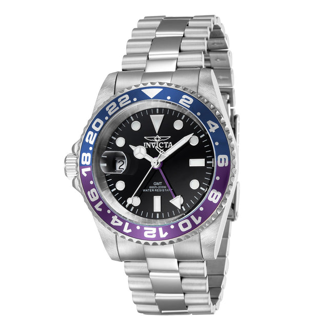 INVICTA Men's Pro Diver Swiss Inverted 42mm GMT Purple 200m Oyster Bracelet Watch