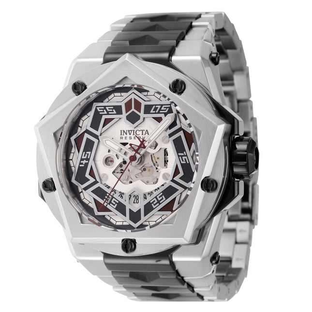 INVICTA Men's Reserve Helios Automatic Skeleton 54mm Silver / Black Watch