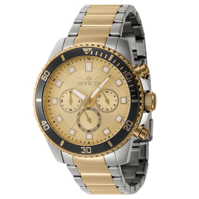 INVICTA Men's Pro Diver Chronograph 45mm Watch Two Tone/Gold/Grey