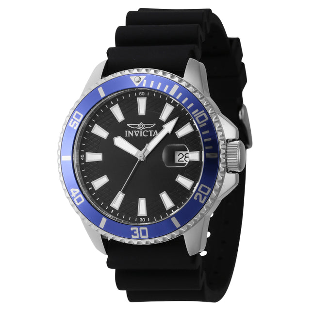INVICTA Men's Pro Diver Silicone 45mm Watch Silver/Blue