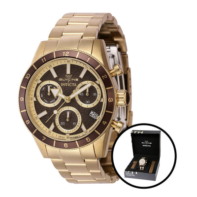 INVICTA X GLYCINE Men's Five Elements Swiss Watch 41mm, Gold with Interchangeable Strap
