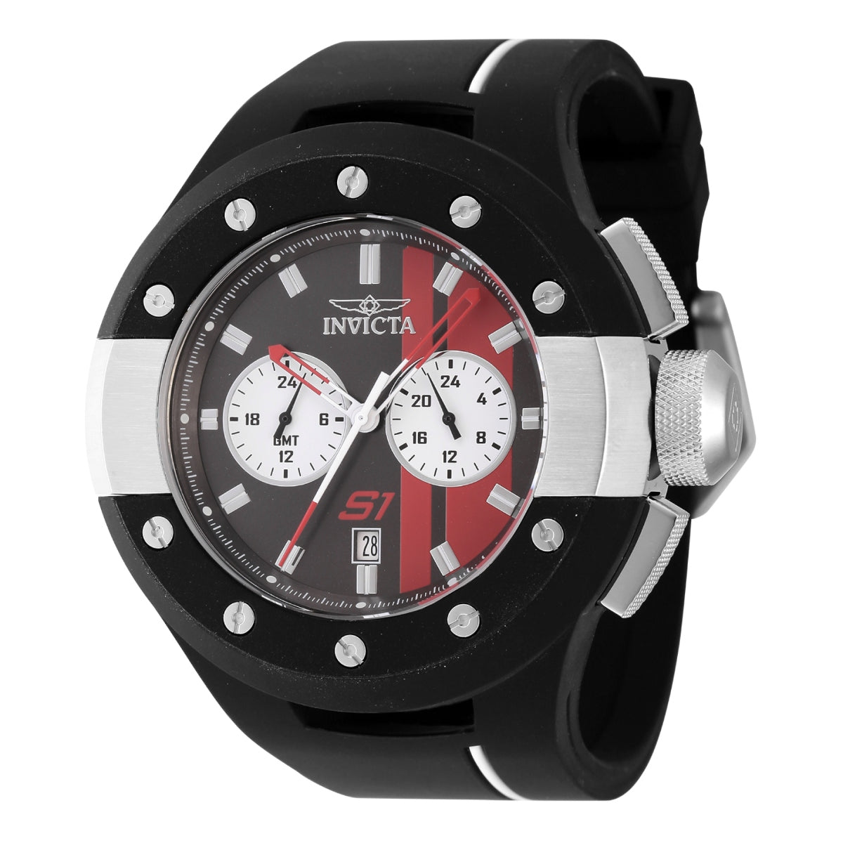 INVICTA Men's S1 Rally GMT 52mm Chronograph Black / Red Watch