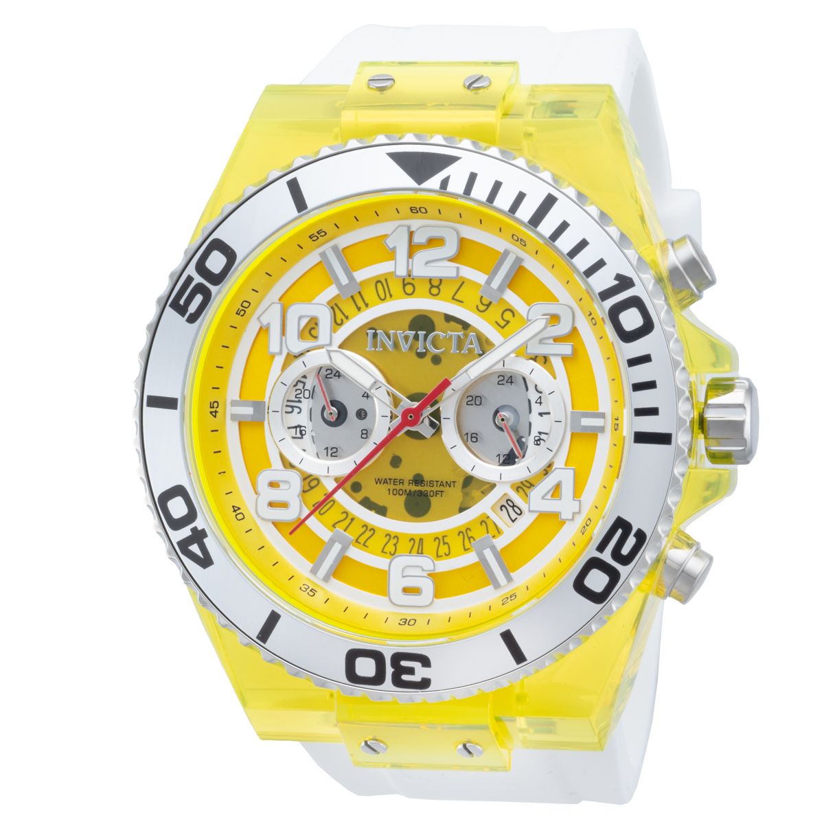 INVICTA Men's Speedway Anatomical Chronograph 48mm Yellow / White Watch