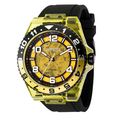 INVICTA Men's Speedway Automatic Skeleton Silicone Yellow Watch