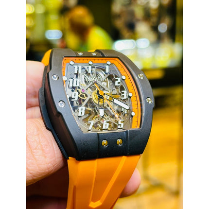 INVICTA Men's JM JUAN MANUEL CORREA TITANIUM Limited Edition Automatic Skeleton Watch Black / Orange