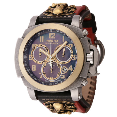 INVICTA Men's Reserve Warrior Kraken 48mm Chronograph Leather Watch