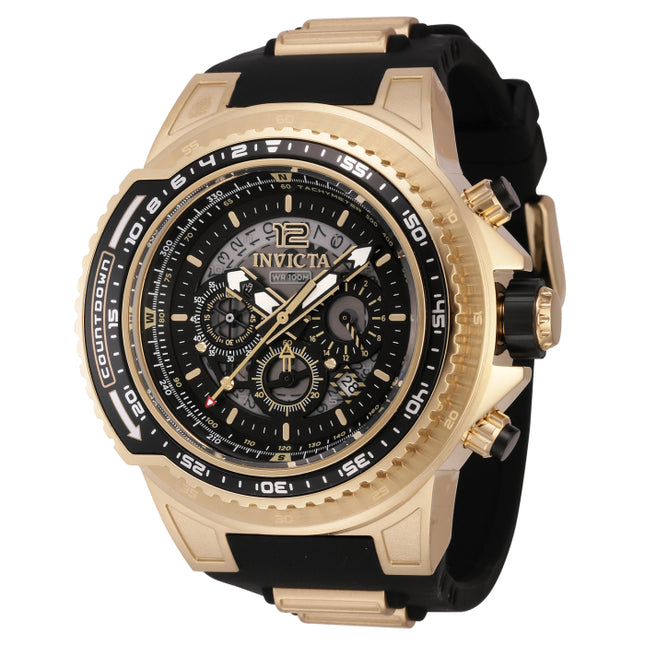 INVICTA Men's Aviator Countdown Chronograph 53mm Watch Gold / Black
