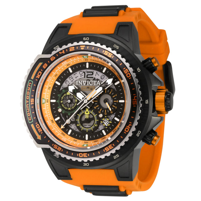 INVICTA Men's Aviator Countdown Chronograph 53mm Black / Orange Watch