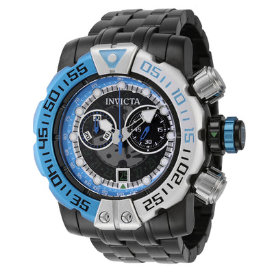 INVICTA Men's Sea Hunter 57mm Next Gen Chronograph Steel Bracelet Watch Ionic Black