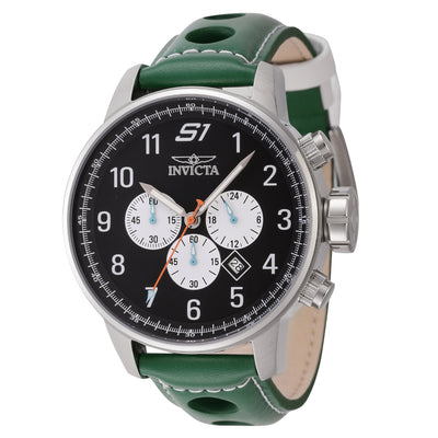 INVICTA Men's S1 Rally Desert 48mm Chronograph Leather Black / Green Watch