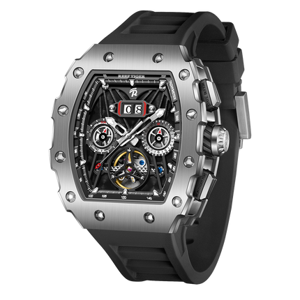 Reef Tiger Men's Aurora Titan Mechanical Multifunctional Day/Date Skeleton Automatic Watch RGA3009 image 1