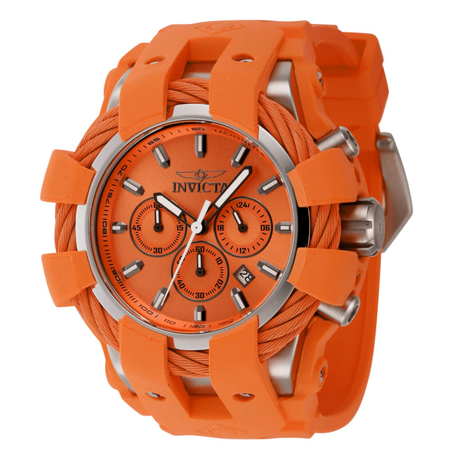 INVICTA Men's Bolt Shock 48mm Chronograph Watch Orange Dial