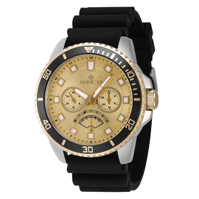INVICTA Men's Pro Diver Streamline 45mm Gold / Black Silicone Strap Watch