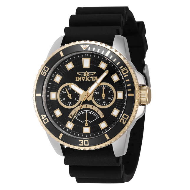 INVICTA Men's Pro Diver Streamline 45mm Silver / Gold / Black Silicone Strap Watch