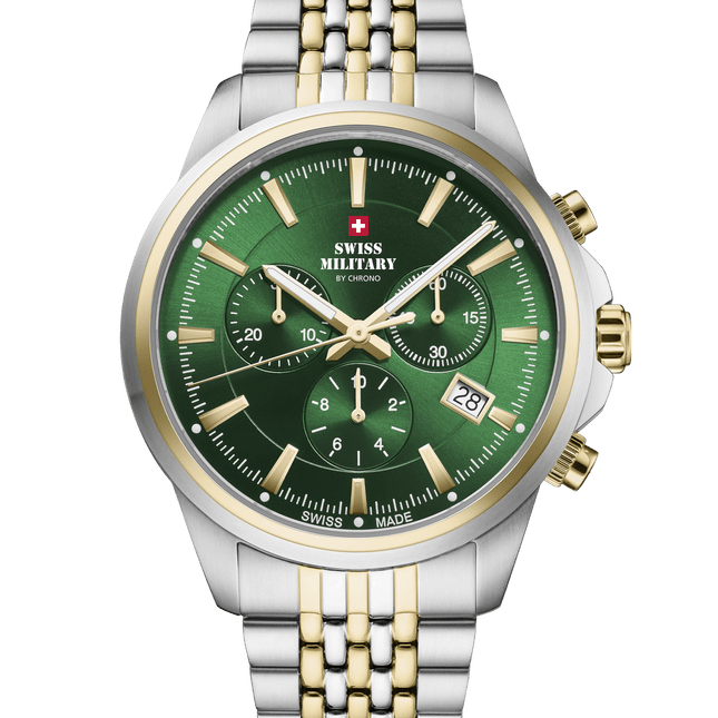Swiss Military SM34107.08 – Classic Chronograph Watch Green Bicolor image 0