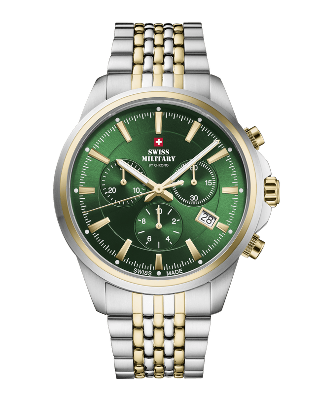 Swiss Military SM34107.08 – Classic Chronograph Watch Green Bicolor image 0