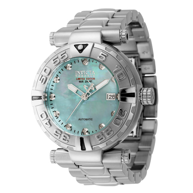 INVICTA Men's Reserve SUBAQUA Automatic Diamond 0.05ct Silver / Turquoise Mother of Pearl Watch