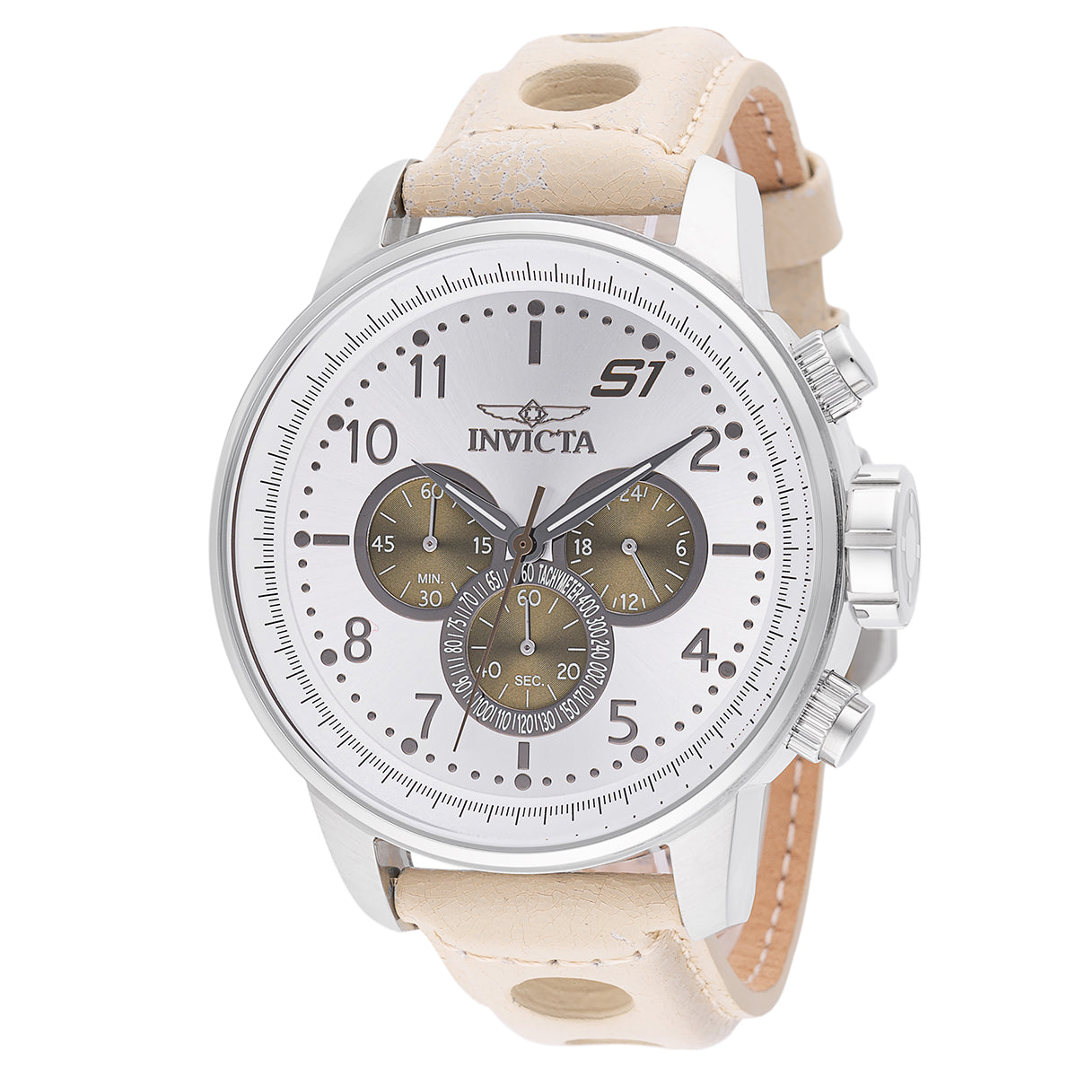 INVICTA Men's S1 Rally Desert 48mm Chronograph Leather Tan Watch