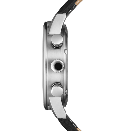 Swiss Military Minimalist Chronograph Watch – Leather, Black | SM34114.08 image 1