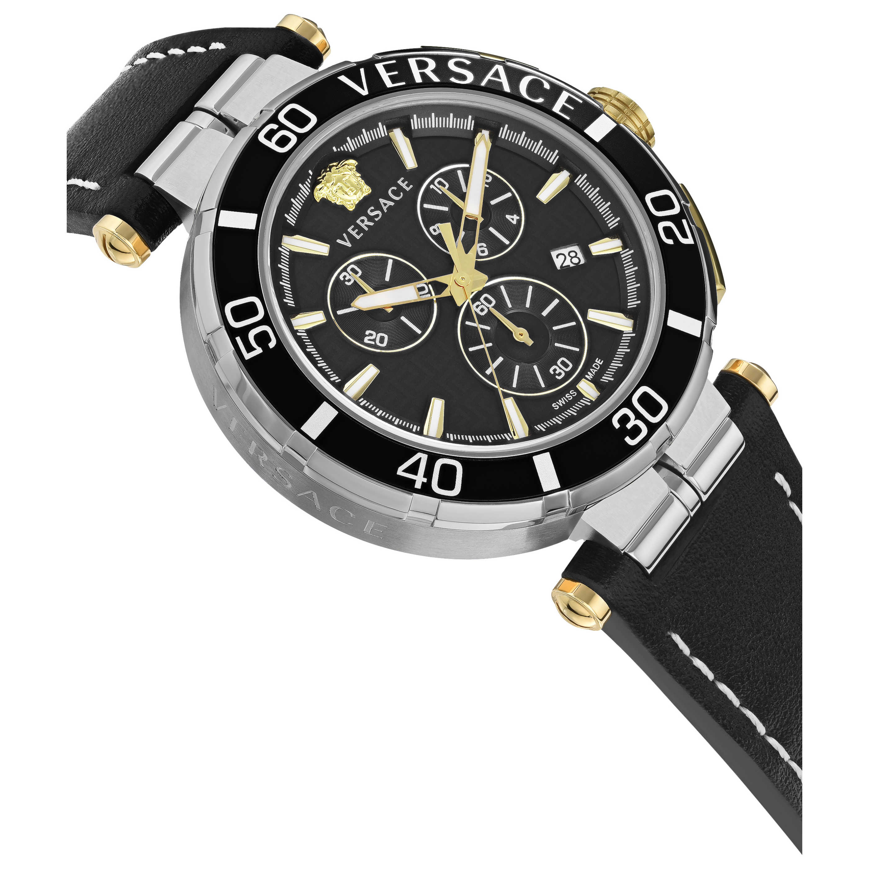 Versace Men's Watch 45mm Greca Chronograph Black image 1