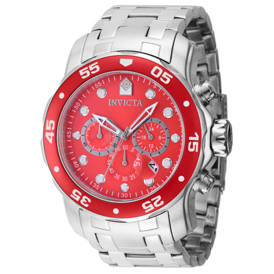 INVICTA Men's Pro Diver Colossus 48mm Steel Watch Silver / Red