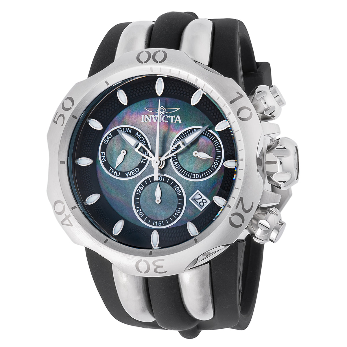 INVICTA Men's Venom Chronograph 1000m Meteorite / Black Silicone 54mm Watch