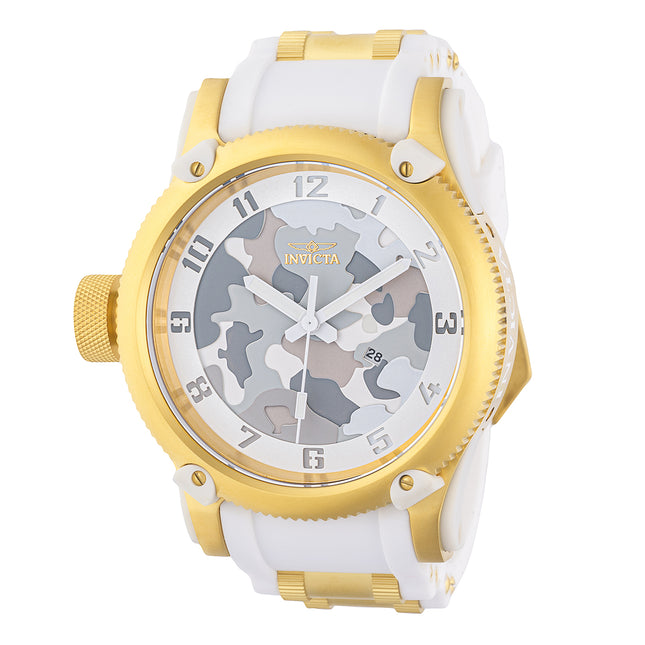 INVICTA Men's Pro Diver Inverted 52mm Arctic Camouflage Gold / Snow Watch