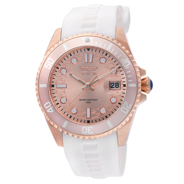 INVICTA Women's Pro Diver 38mm Watch White/Rose Gold