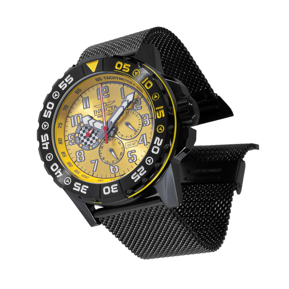 INVICTA Men's Racing Elite Chronograph Watch Black/Yellow