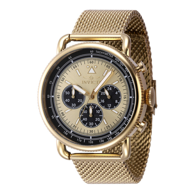 INVICTA Men's Speedway 44mm Chronograph Steel Milanese Bracelet Watch Gold