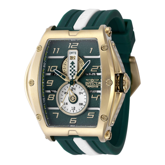 INVICTA Men's Racing Tonneux 57mm Chronograph Watch Green/White