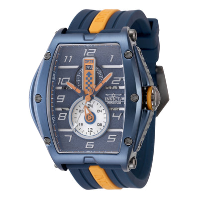 INVICTA Men's Racing Tonneux 57mm Chronograph Watch Orange/Blue