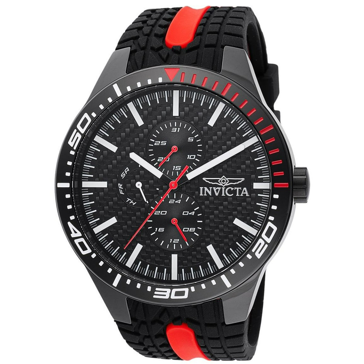 INVICTA Men's Racing Classic Carbon 46mm Chronograph Watch Red