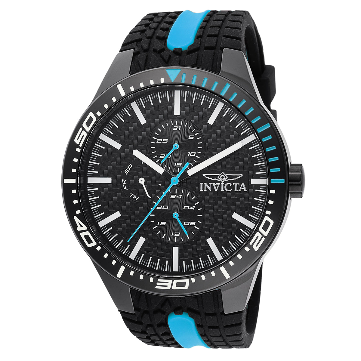 INVICTA Men's Racing Classic Carbon 46mm Chronograph Watch Blue