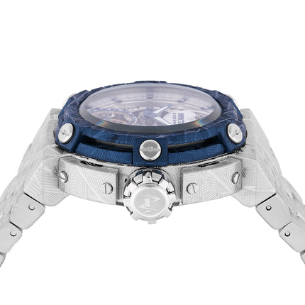 INVICTA Men's Coalition Forces X-Wing Moonphase Automatic 46mm Steel Watch Silver Blue