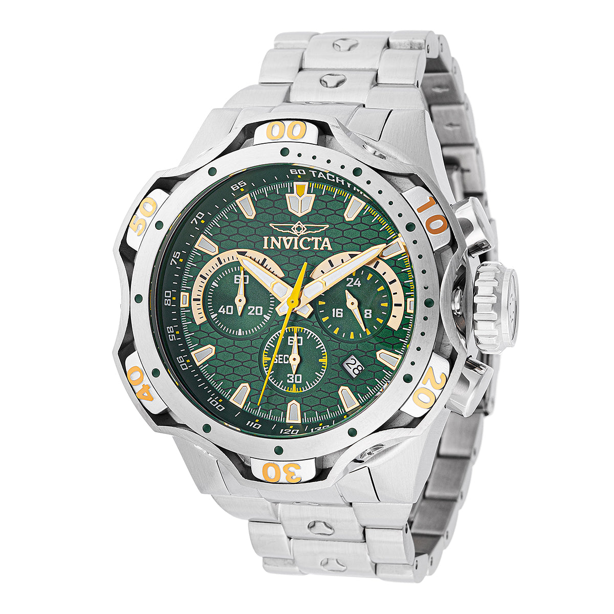 INVICTA Men's Reserve Venom Combat 52mm Chronograph Watch Silver Green