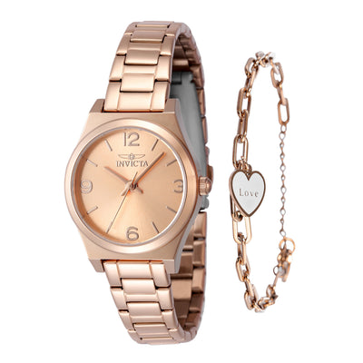 INVICTA Women's Angel 30mm Watch Rose Gold + Love Bracelet Set