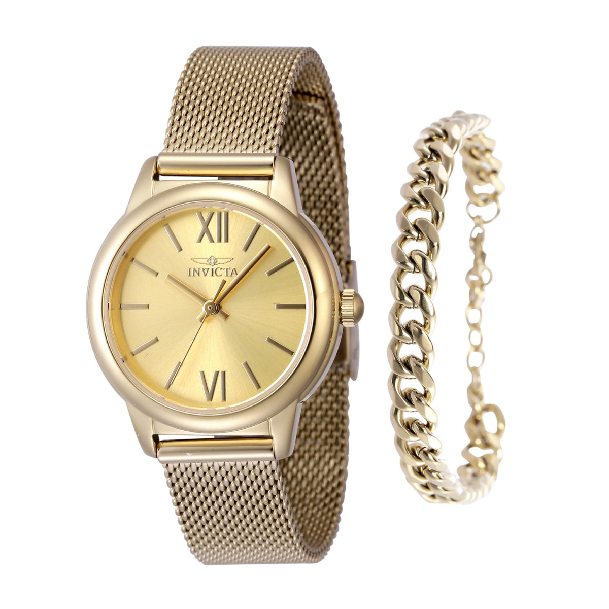 INVICTA Women's Angel 30mm Watch Gold + Bracelet Set