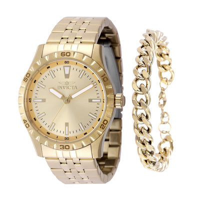 INVICTA Men's Classic Speciality 42mm Watch + Bracelet Set Gold