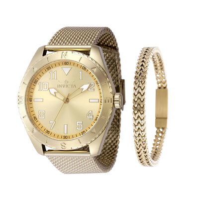 INVICTA Men's Classic Speciality 45mm Milanese Watch + Bracelet Set Gold