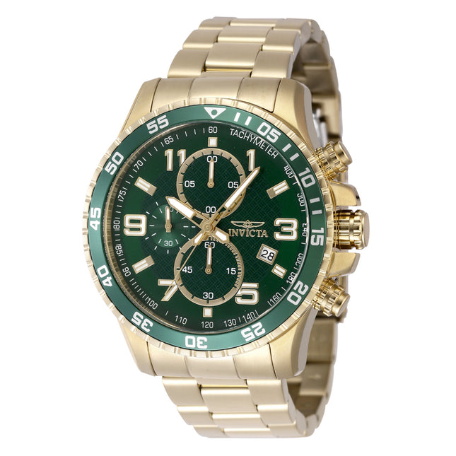 INVICTA Men's Classic Avenger 45mm Chronograph Steel Watch Gold / Green