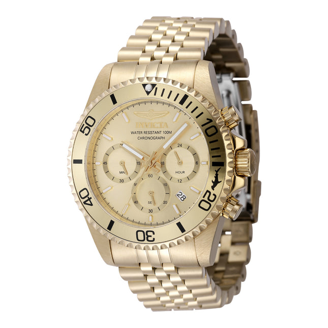 INVICTA Men's 43mm Pro Diver Chronograph Jubilee Bracelet Watch Gold