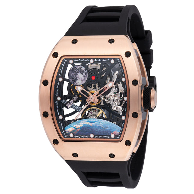 Invicta Men's S1 Rally Interstellar 41mm Automatic Skeleton Watch Rose Gold